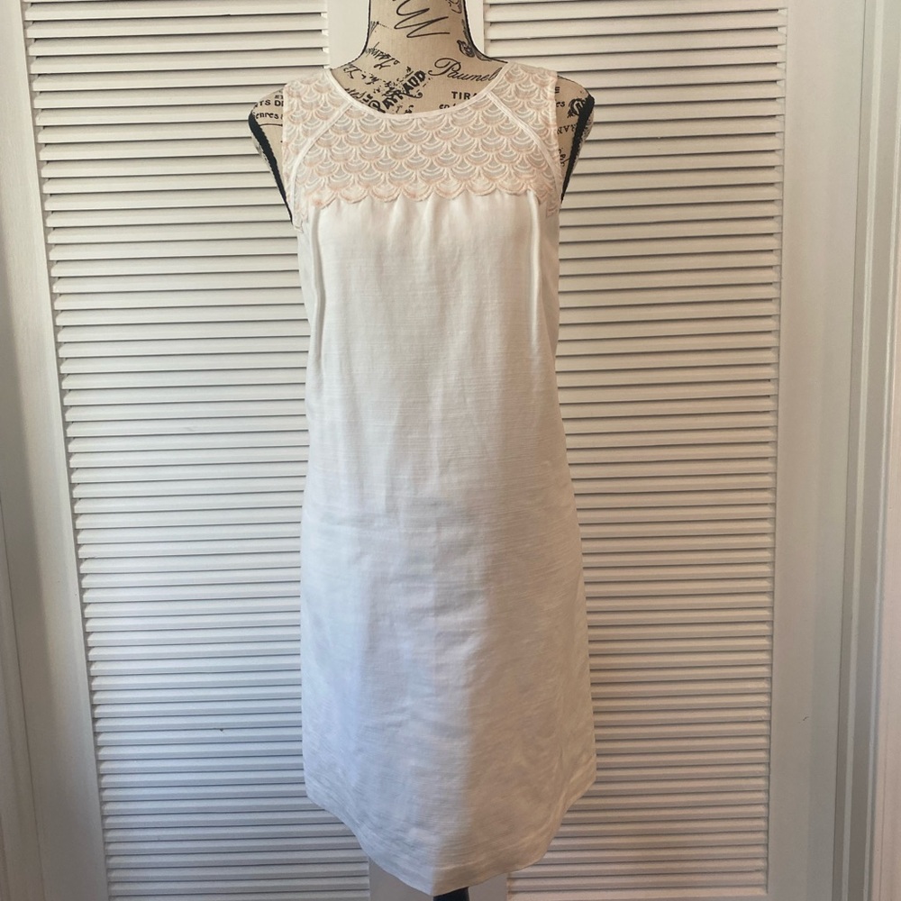 White shift dress